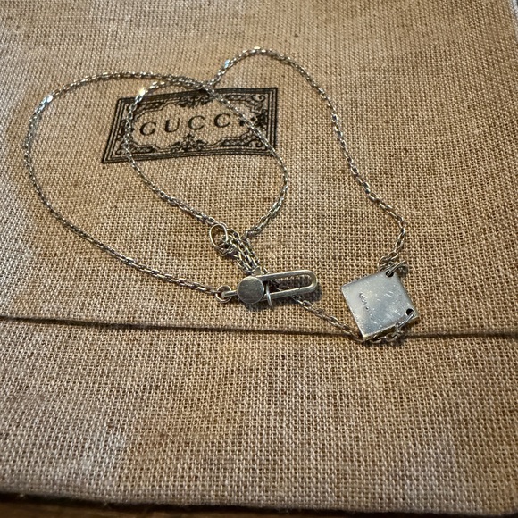 Gucci Silver Square Pendant Necklace - Picture 3 of 5